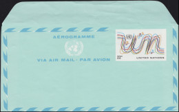 UNO New York Luftpostfaltbrief LF 8 Initialen Un 22 Cent 1977, Ungebraucht ** - Other & Unclassified