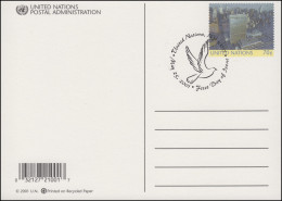 UNO New York Postkarte P 22 UNO-Hauptquartier 70 Cent 2001, FDC 25.5.2001 - Other & Unclassified