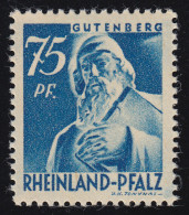 Rheinland-Pfalz 13 Freimarke 75 Pf. ** - Rheinland-Pfalz