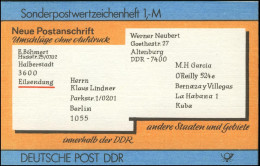 SMHD 33 Postanschrift International Mit DDF Auf 4.DS: Kerbe Im U Von DEUTSCHE ** - Carnets