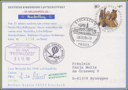 Luftschiffspost DKL 20 PESTALOZZI Neujahrsflug / Nachtflug STOCKACH 1.1.1994 - Zeppelin