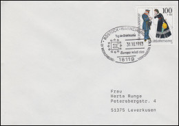 1692 Tag Der Briefmarke & Postbote, EF Bf SSt Rostock-Warnemünde EUROPA 31.10.93 - Tag Der Briefmarke