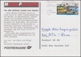 1583y Koblenz Medien-Postkarte LEVERKUSEN 31.1.1992 Zu RTL-Plus N. Bad Hersfeld - Telekom