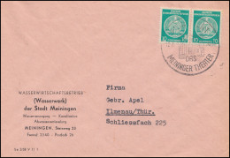 DDR Dienst 10 Pf. Zirkel MeF Brief Wasserwerk SSt MEININGEN Theater 12.7.1958 - Covers & Documents