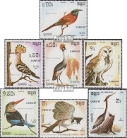 CAMBODIA STAMPS 1987, SET OF 7, BIRDS, FAUNA, MNH - Cambodja