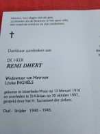 Doodsprentje Remi Dhert / Moerbeke Waas 13/2/1910 Sint Niklaas 30/10/1997 ( Louisa Inghels ) - Religion & Esotérisme