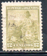 ARGENTINA 1899 1903 1901 LIBERTY SEATED 12c USED USADO OBLITERE' - Used Stamps