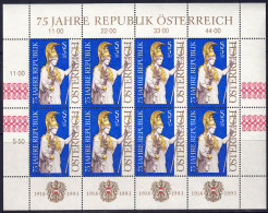 Österreich 1993 - 75 Jahre Republik, Klb. ANK-Nr. 2143, MiNr. 2113, Postfrisch ** / MNH - Blocs & Hojas