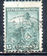 ARGENTINA 1899 1903 1901 LIBERTY SEATED 15c USED USADO OBLITERE' - Usados