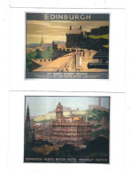 2 POSTCARDS UK RAIL ADVERTISING  EDINBURGH - Advertising