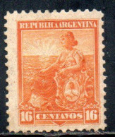 ARGENTINA 1899 1903 LIBERTY SEATED 16c MH - Unused Stamps