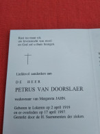 Doodsprentje Petrus Van Doorslaer / Lokeren 2/4/1919 - 17/4/1997 ( Margareta Jahn ) - Religión & Esoterismo