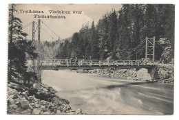 Postcard Sweden Trollhättan Viadukten Over Flottströmmen Small Bridge Over River Forest Unposted - Ponti