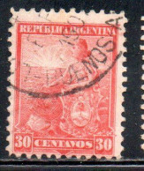 ARGENTINA 1899 1903 LIBERTY SEATED 30c USED USADO OBLITERE' - Oblitérés
