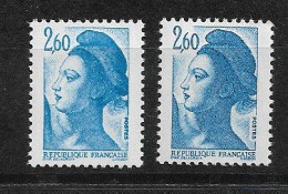 Liberté 2fr60 YT 2221a Bleu Très Clair. Pas Courant, Voir Le Scan. Cote YT : 4 €. - Unused Stamps