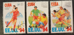 Cuba Kuba - 1994 - FOOTBALL FUSSBALL SOCCER - 3 Stamps - Used - 1994 – Estados Unidos