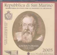 2005 Repubblica Di San Marino - Galileo Galilei 2 Euro Commemorativi - FDC - Autres & Non Classés