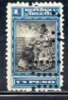 ARGENTINA 1899 1903 PERFIN LIBERTY SEATED 1p USED USADO OBLITERE' - Used Stamps