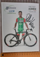 Autographe Vincenzo Albanese Bardiani CSF 2018 Format 15 X 20 Cm - Cyclisme