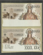 ESPAÑA ATM VIRGEN CASTOVERDE DE CAMPOS ZAMORA ETIQUETA BLANCA Y DE AJUSTE - Cristianismo