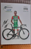 Autographe Enrico Babin Bardiani CSF 2018 Format 15 X 20 Cm - Cyclisme