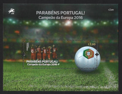 Soccer. Portuguese Bloc European Football Champion In 2016. Fußball. Portugiesischer Block-Fußball-Europameister.Voetbal - Storia Postale