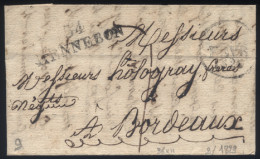 Morbihan - LaC Cursive 54 Hennebon (36x11) Pour Bordeaux - 1829 - 1801-1848: Précurseurs XIX