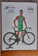 Autographe Giulio Ciccone Bardiani CSF 2018 Format 15 X 20 Cm - Cyclisme