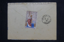 FRANCE - Vignette De L'Union Des Sociétés De Gymnastique De France Au Dos D'une Enveloppe En 1929 - L 151065 - Lettres & Documents