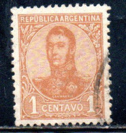 ARGENTINA 1908 1909 JOSE DE SAN MARTIN 1c USED USADO OBLITERE' - Used Stamps