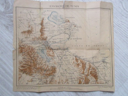CARTE ENVIRONS DE TUNIS 26 X 23 ( état Voir Scan) - Carte Geographique