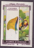 Nestlé - 110B - Plumes D'Oiseaux, Bird Feathers - 4 - Canard Mandarin - Nestlé