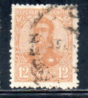 ARGENTINA 1908 1909 JOSE DE SAN MARTIN 12c USED USADO OBLITERE' - Usati