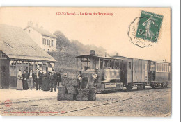 CPA 72 Loué La Gare Et Le Train Tramway - Loue
