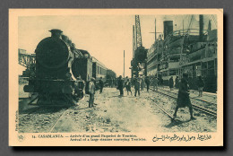 CASABLANCA - Arrivée D'un Grand Paquebot De Touristes, Animé - Train  (scan Recto-verso) PFRCR00035P - Casablanca