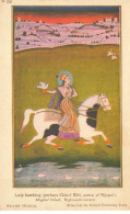 INDE AP#DC181 LADY HAWKING A CHEVAL PEUT ETRE QUEEN OF BIJAPOUR MUGHAL SCHOOL XVII EME SIECLE - Indien