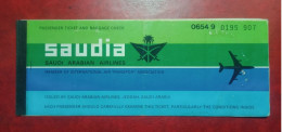 SAUDI ARABIAN AIRLINES PASSENGER TICKET AND BAGGAGE CHECK - Tickets