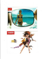 2 Cartes Publicitaires Les 3 Suisses & RAY-BAN   Publicité  938 - Publicité