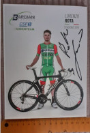 Autographe Lorenzo Rota Bardiani CSF 2018 Format 15 X 20 Cm - Cyclisme