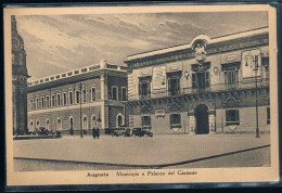 B6607 -Siracusa, Augusta Municipio E Palazzo Del Ginnasio, Non Viaggiata Anni 30, Ottime Condizioni - Siracusa