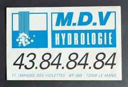 AUTOCOLLANT M.D.V. HYDROLOGIE - LE MANS 72 SARTHE - COMMERCE ENTREPRISE - Aufkleber