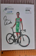 Autographe Umberto Orsini Bardiani CSF 2018 Format 15 X 20 Cm - Radsport