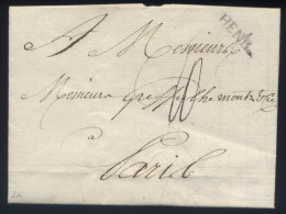 Morbihan - LaC Cursive HENB. (16,5x4) Hennebon Pour Paris - Affaire Pressée - 1789 - 1701-1800: Precursores XVIII