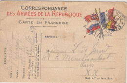 Correspondance Des Armées De La République, Faisceau 6 Drapeaux, Au Dos Texte à Biffer, T Et P 113 Du 4 Fevr 15 - Guerra De 1914-18