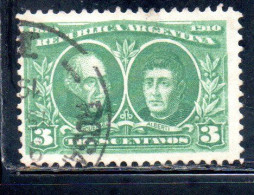 ARGENTINA 1910  MIGUEL DE AZCUENAGA AND FATHER MANUEL M. ALBERTI 3c USED USADO OBLITERE' - Used Stamps