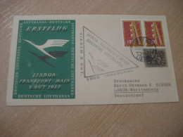 LISBOA - FRANKFURT 1955 To Lorch First Flight Inaugural Lufthansa Cancel Cover PORTUGAL GERMANY - Lettres & Documents