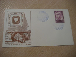 PORTO 1955 Expo Filatelica Stamp Bridge Cancel Cover PORTUGAL - Cartas & Documentos