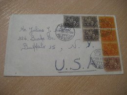 PONTA DELGADA 1955 To Buffalo NY USA Cancel Cover PORTUGAL - Brieven En Documenten