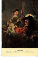 CO21. Vintage Postcard. Rembrandt And Saskia In A Tavern. From The Prodigal Son - Paintings