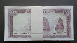 BANKNOTE MONEY PAPER لبنان LEBANON LIBAN 1986 10 LL Lebanon 1986 10 Full Bundle 100 Notes Consecutive # XF / U - Líbano